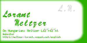 lorant meltzer business card